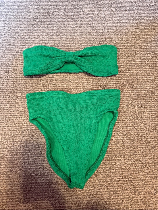 Hunza G Other - Hunza G Green Textured Bandeau Bikini Set
